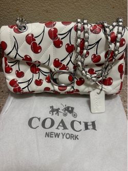 Coach cherry white bag