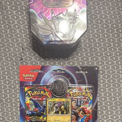 Pokemon tin + booster pack bundle (sealed)