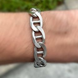 Jewelry .925 Sterling Silver mariner bracelet 9.50” 13.50mm 56.20g