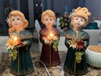Holiday Choir Hand Painted Ceramic Figurines