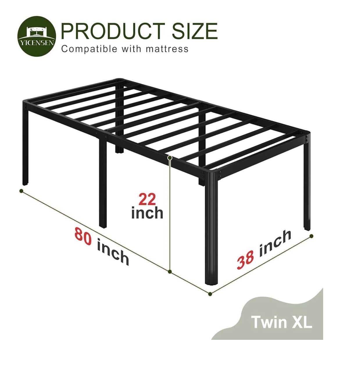 22” TWIN XL BED FRAME📣Crossroads 📣