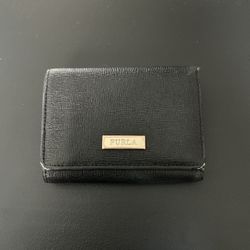 Black Furla Trifold Wallet With Coinpouch