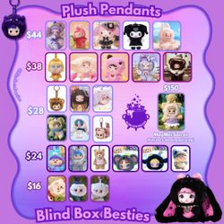 Nommi , Labubu , Skullpanda , Maymei  , Sanrio, INNS, Confirmed Plush Pendants Pop Mart 