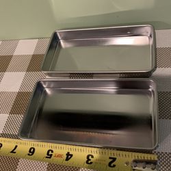 2 Chrome Metal Storage Trays 4 By 7 Inches, Non Slip Rubber Feet On Bottom, Thick Metal Construction, Rolled Edge So No Sharp Corners