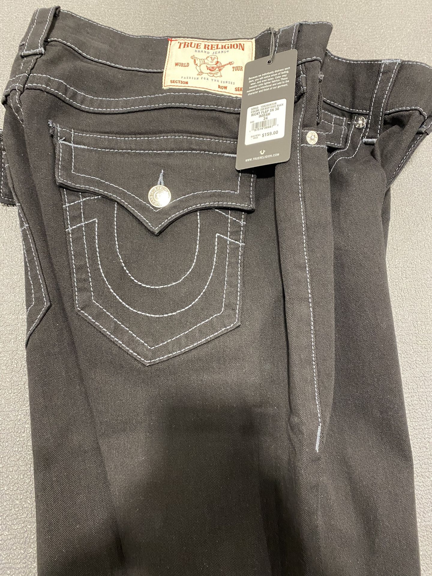 True religion black jeans W34 L30 