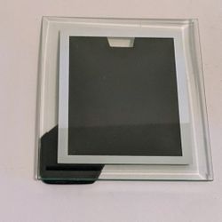 Frame Glass Photo Picture Frame Black Mat Silver Edging 7 x 9.25 Free Standing