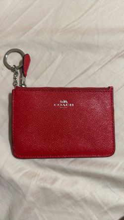 Coach Red Leather Key Pouch Wallet