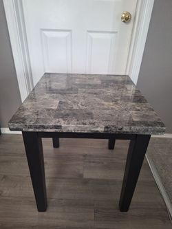 Gray Marble Top Side Table