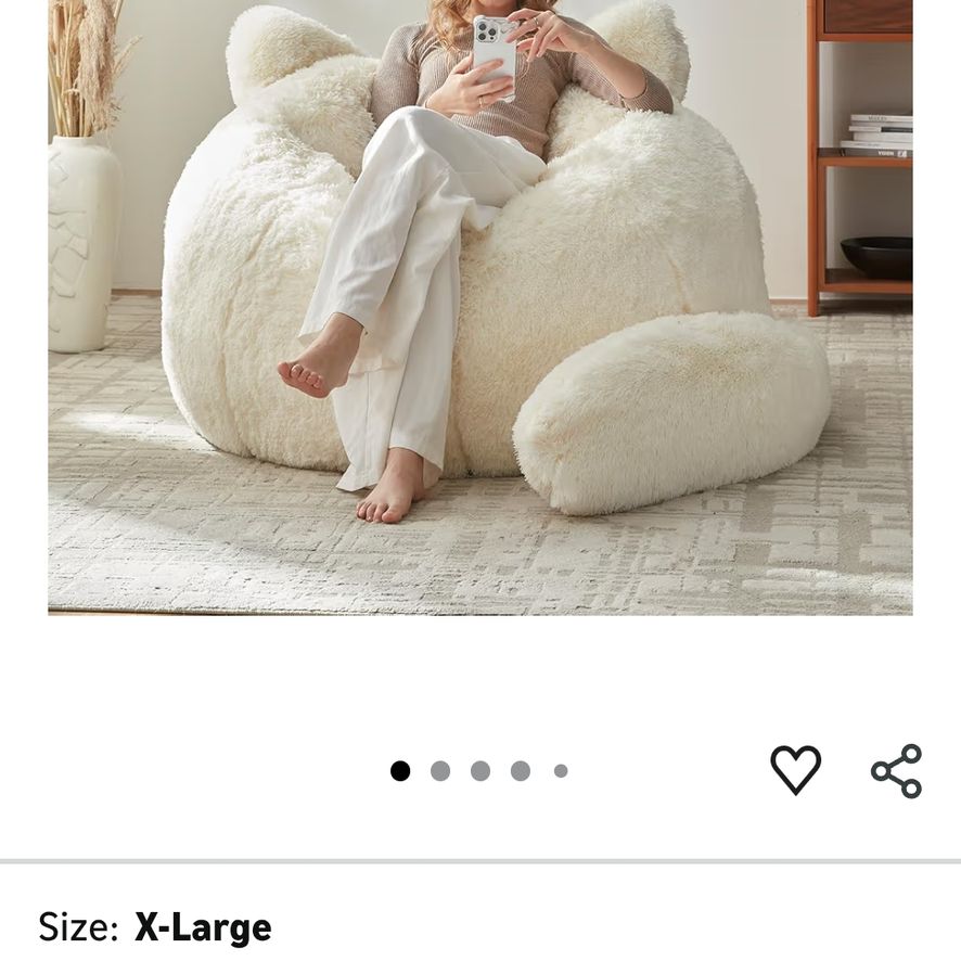 Bean Bag Chair for Adults Teen,Giant Bean Bag Chairs Cat Design,Plush Faux Fur Beanbag Couch Comfy