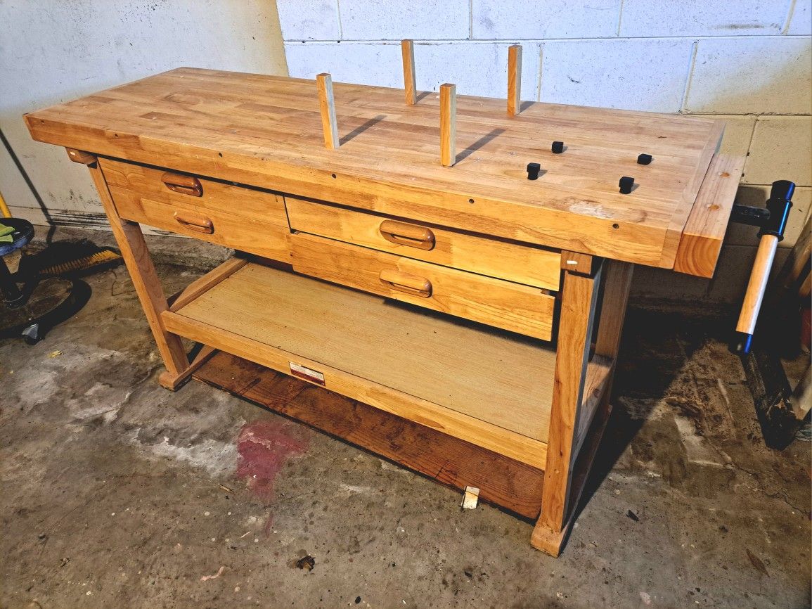Hardwood Workbench 4-drawer 60"Wx20"Dx33"H * Apopka Pick-Up *