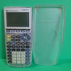 Texas Instruments TI-83 Plus Silver Edition Clear Transparent with Slide Cover.