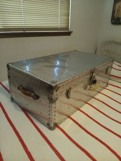 Vintage Aluminum Steamer Trunk