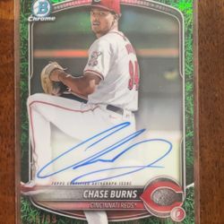 Chase Burns Green Grass Autograph 