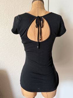 Express black sexy basic tee cotton top Small