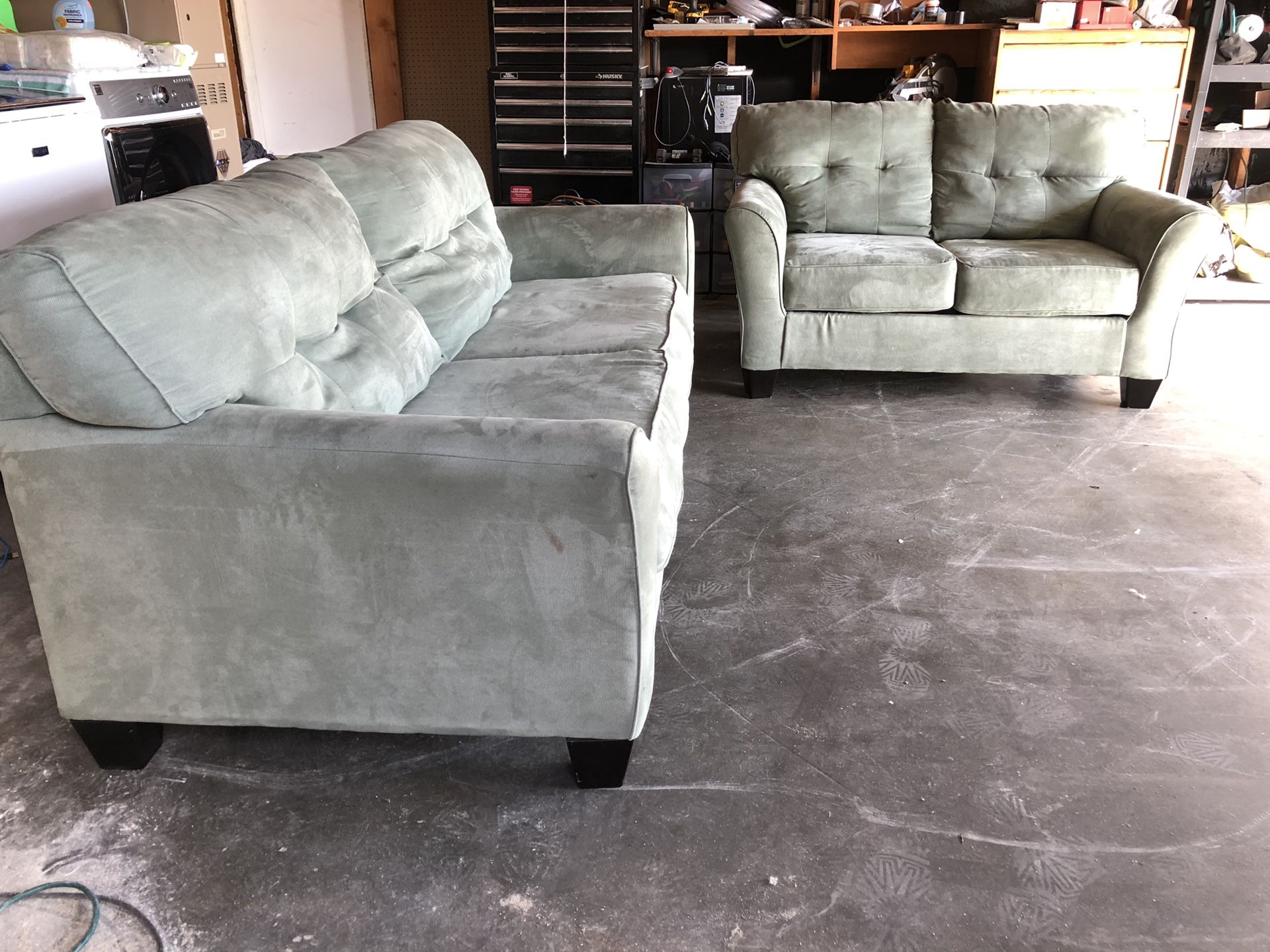 Gorgeous seafoam colored couch & loveseat