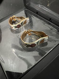 Cloisonné Hoop Earrings