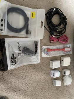 Like New Charging Cables 4 Micro Usb 6 Plugs 1 New Cigarette Lighter Charger 1 Cafule Double Bend Us