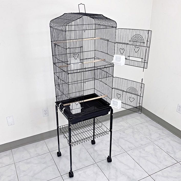 (Brand New) $55 Bird Cage 60” Tall Standing Parrot Parakeet with Rolling Stand 18x14x60 Inches