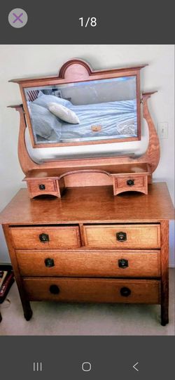 Antique oak dresser with handkerchief drawers