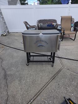 Tommy Bahamas cooler with bottle opener stainless steel