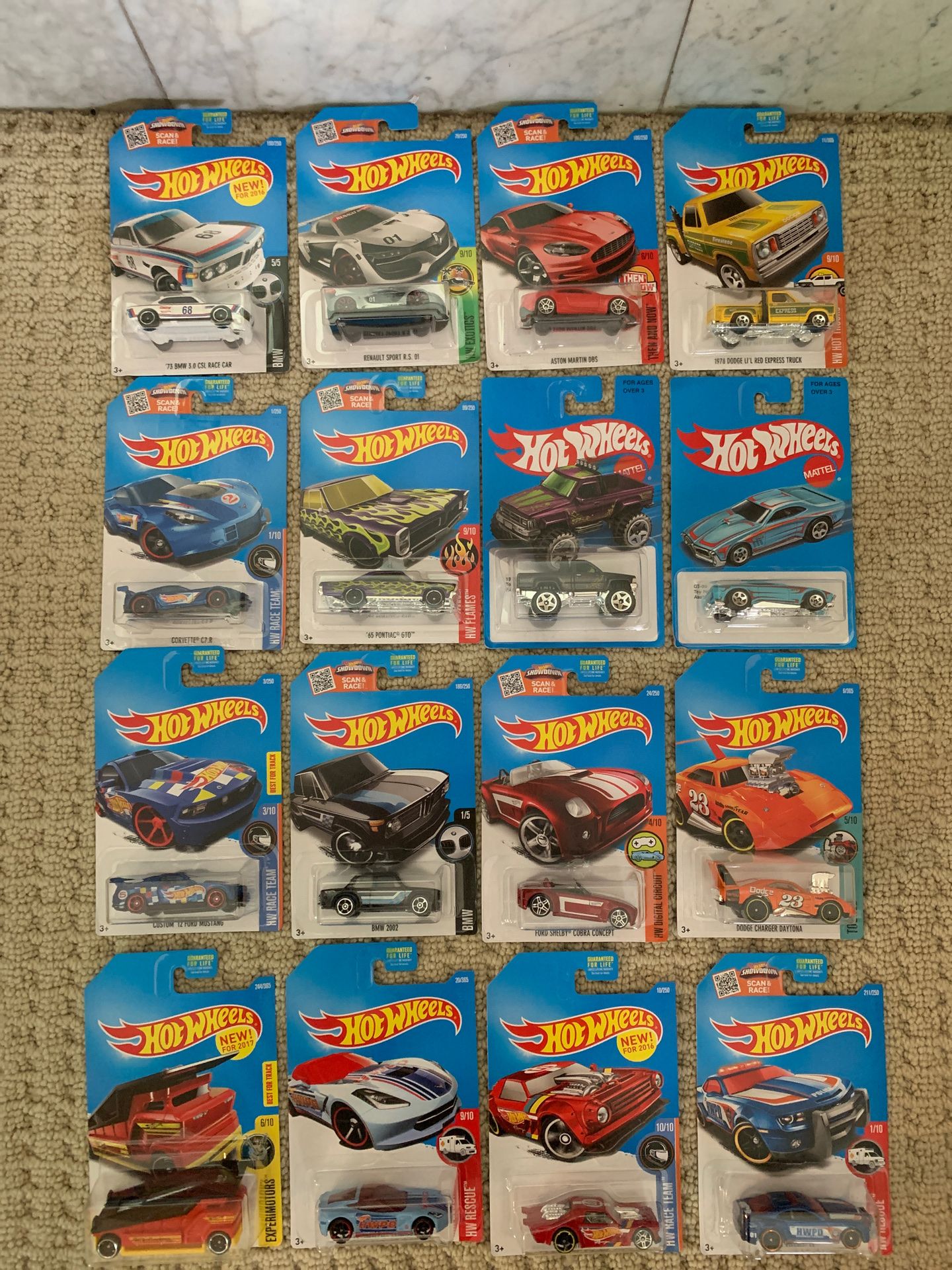 Hot Wheels, set of 16