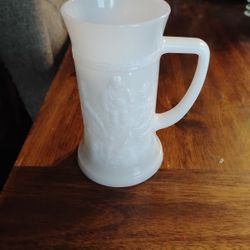 Vintage Federal Milk White Glass Stein Pub Tavern Mug