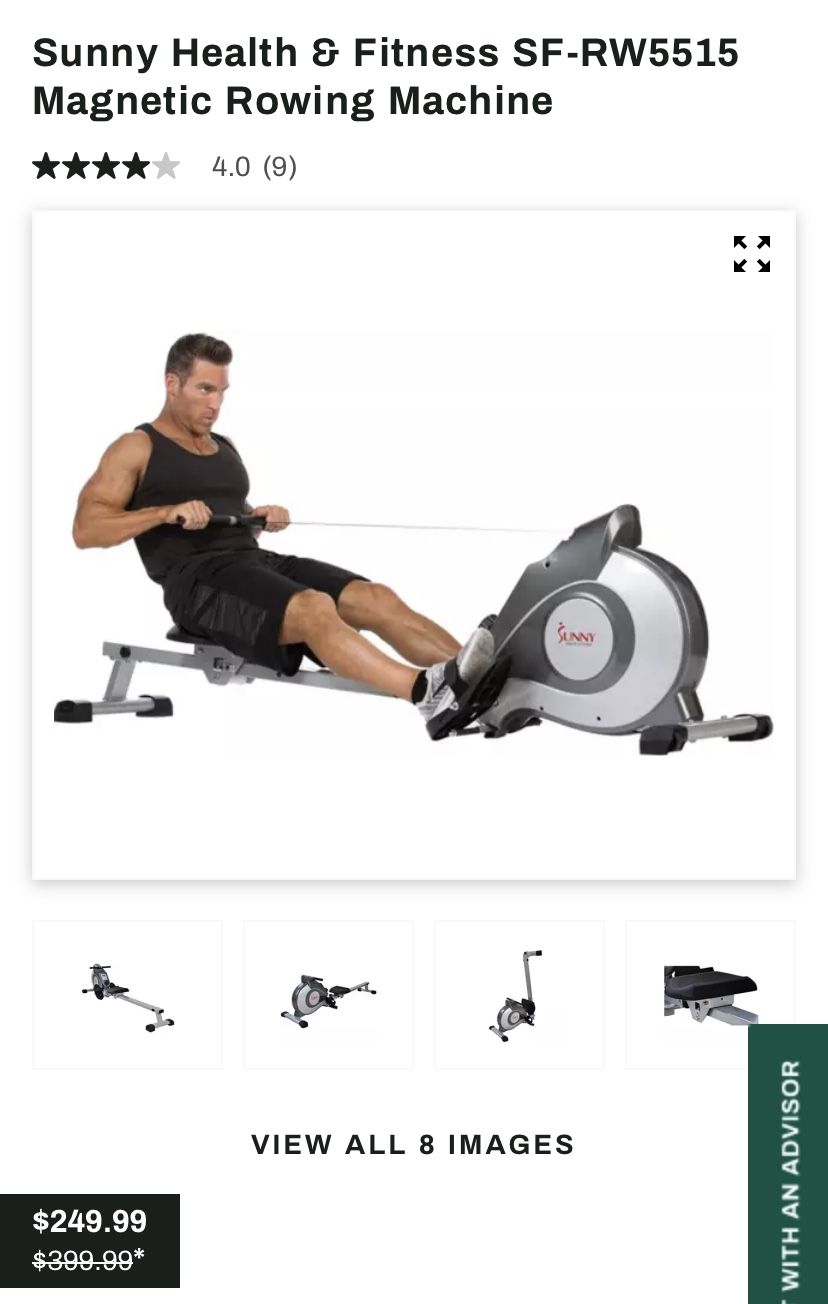 Sunny Health Fitness SF RW5515 Magnetic Rowing Machine