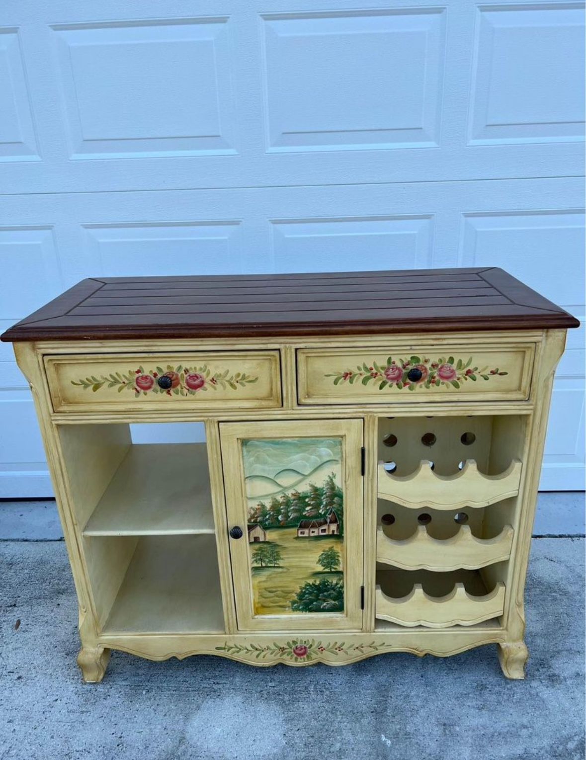 Vintage Buffet Table Cabinet And Wine Holder