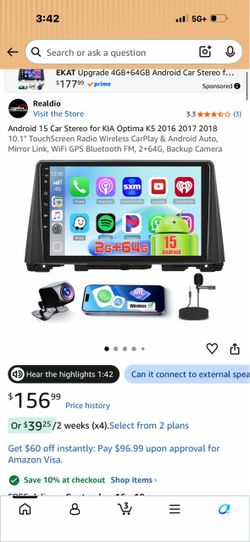 Realdio Android 15 Car Stereo for KIA Optima K5