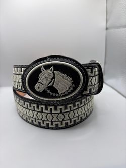 Size 34 Western Embroidered Horse Belt