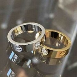 Women Men Gold Silver Ring 