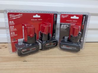 Milwaukee M12 Battery Combo Pack - (2) XC3.0 & (1) High Output XC5.0