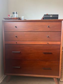 MCM Solid Wood Walnut 5-Drawer Dresser