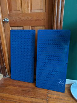 Blue Metal Pegboards - set of 2