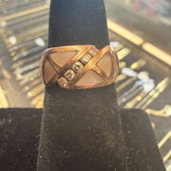 14KT Rose Gold Ring W/ Natural Diamonds 41547-2