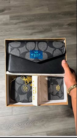 Coach Black MonoGram Purse Set