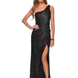 La Femme Black Evening/Prom Dress