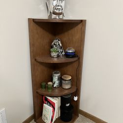Corner Storage Wooden Decor Shelf Unit