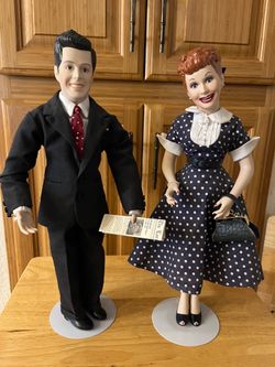 I Love Lucy, Lucy & Ricky Porcelain  Dolls w/boxes and COA
