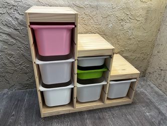 IKEA TROFAST STORAGE WITH BINS (Solid Pine Wood) -pLocal Delivery for a Fee - See My Other Items😃