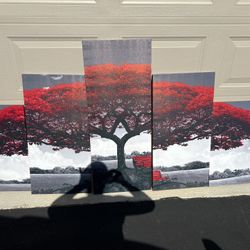 Red And Black Tree Canvas Picture 