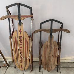 Two vintage 1970’s Speedway Wood sleds