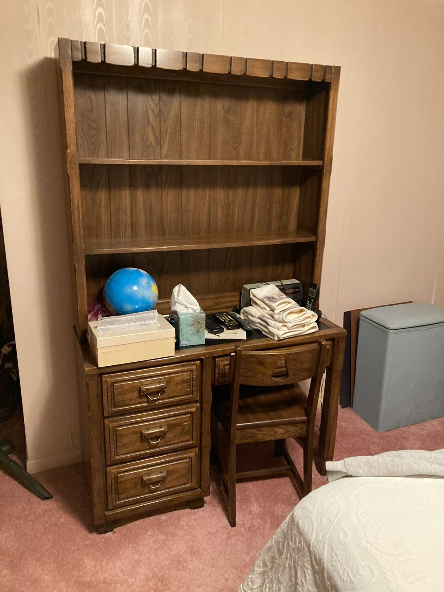 Desk, Hutch And Chair