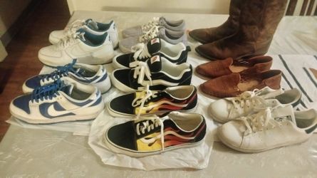 Nike, Vans, Adidas ,unma huaraches and  ariat Boots