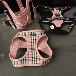 Assorted pink dog harnesses large and small $15 each