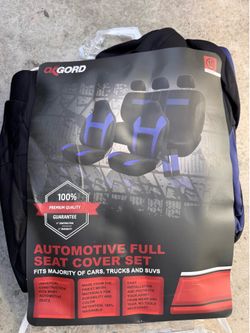 Car seat cover protectors for car seats fabric black and blue front only $19 -back $25 -full set $35 Universal fit, fits most car van suv pickup truck