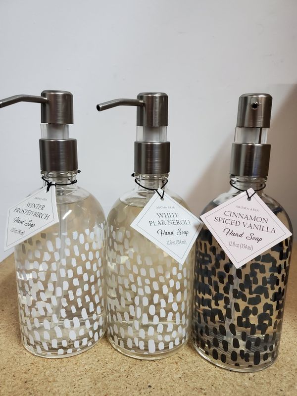 Hand Soaps. Glass Bottles. 13 oz. Variety of Scents 9.00 for Sale in