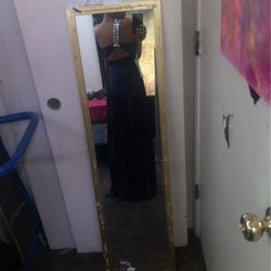 Mymichelle Navy Blue Long Prom Dress