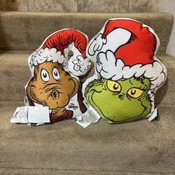 Dr. Seuss The Grinch & Max Christmas Pillow Toss, Comfort, Throw New