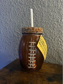 Set of two custom football glass cups